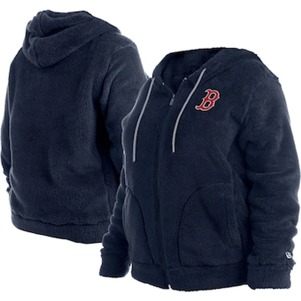 Women's New Era Navy Boston Red Sox Plus Sherpa Full-Zip Jacket