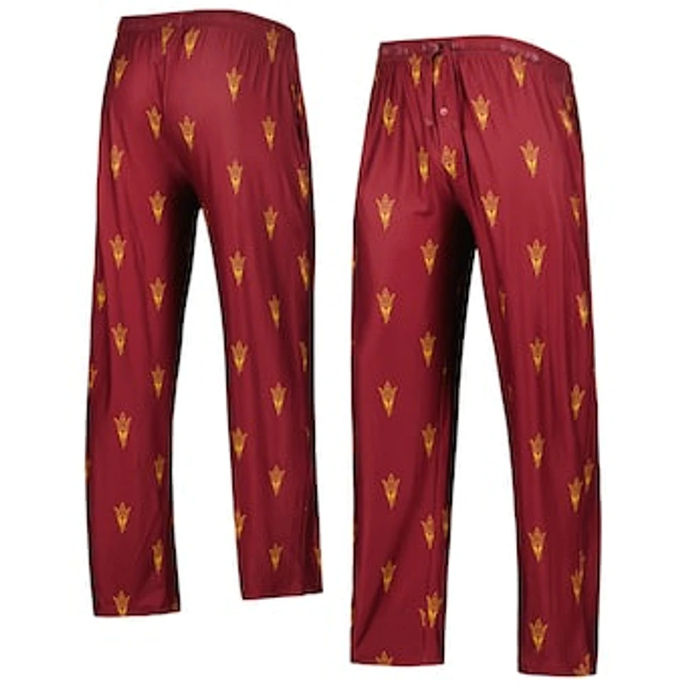 Men's Concepts Sport Maroon Arizona State Sun Devils Logo Flagship Allover Print Pants