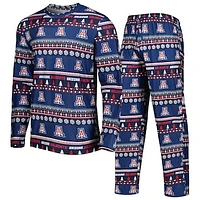 Men's Concepts Sport Navy Arizona Wildcats Swivel Long Sleeve Top & Pants Sleep Set