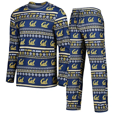 Men's Concepts Sport Navy Cal Bears Swivel Long Sleeve T-Shirt & Pants Sleep Set