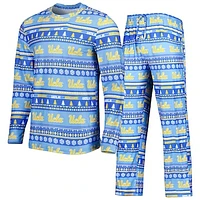 Men's Concepts Sport Blue UCLA Bruins Swivel Long Sleeve T-Shirt & Pants Sleep Set