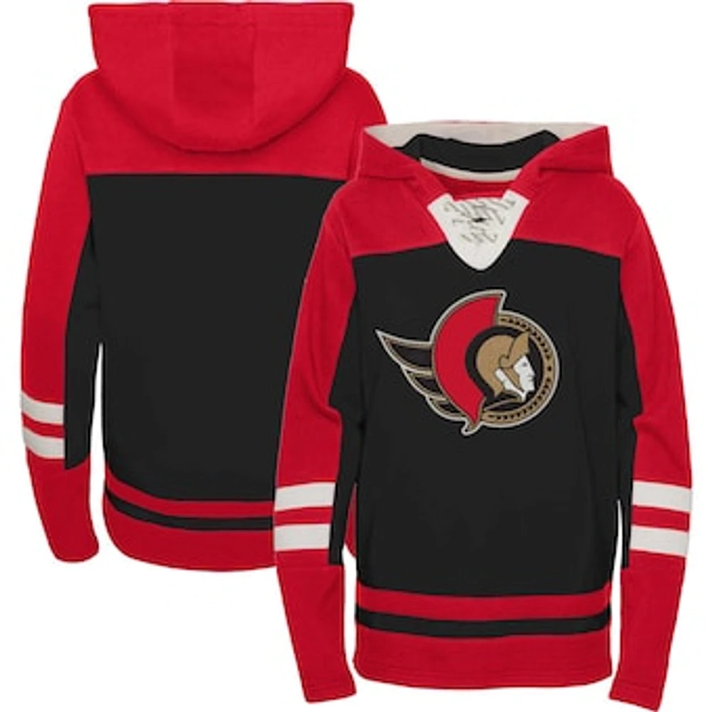 Preschool Black/Red Ottawa Senators Ageless Revisited Home Lace-Up - Pullover Hoodie