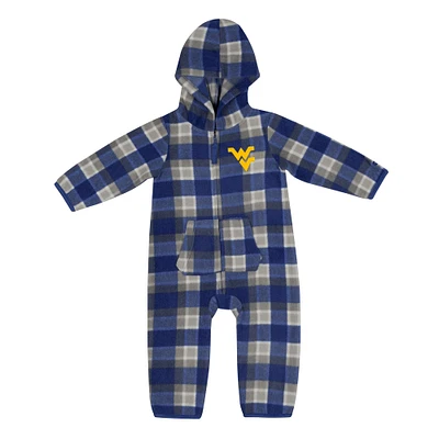 Infant Colosseum Navy/Gray West Virginia Mountaineers Farays Plaid Full-Zip Hoodie Jumper