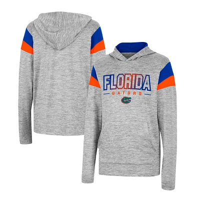 Youth Colosseum Heather Gray Florida Gators Tartookas Long Sleeve Hoodie T-Shirt