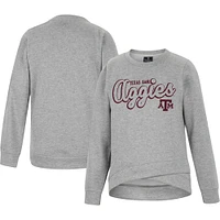 Youth Colosseum Heather Gray Texas A&M Aggies Whohoopers Bling Crossover Pullover Sweatshirt