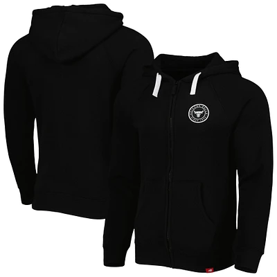 Unisex Sportiqe Black Chicago Bulls Denali Heywood Tri-Blend Raglan Full-Zip Hoodie