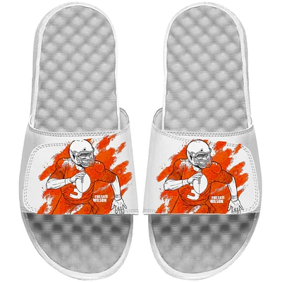 Youth ISlide Russell Wilson White NFLPA Sketch Slide Sandal