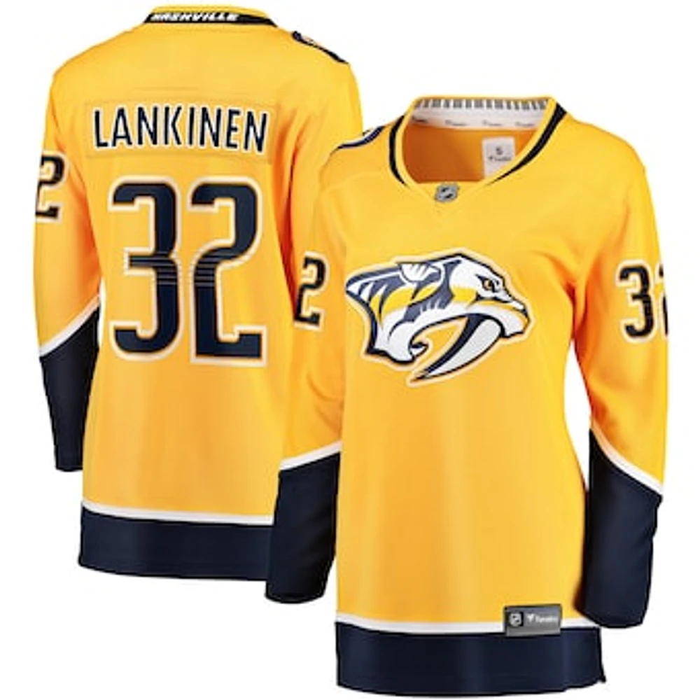 Women's Fanatics Kevin Lankinen Gold Nashville Predators Home Breakaway Player Jersey