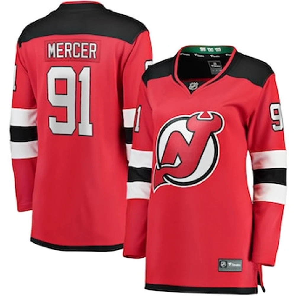 Women's Fanatics Dawson Mercer Red New Jersey Devils Home Breakaway