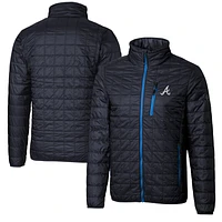 Men's Cutter & Buck Navy Atlanta Braves Rainier Eco Insulated Full-Zip Puffer Jacket