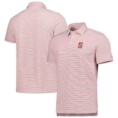 Men's Vineyard Vines Cardinal Stanford Cardinal Bradley Stripe Sankaty Polo