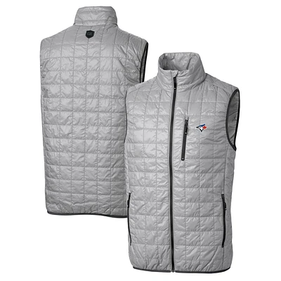 Men's Cutter & Buck Gray Toronto Blue Jays Rainier Full-Zip Puffer Vest