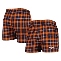 Men's Concepts Sport Navy/Orange Denver Broncos Ledger Flannel Boxers