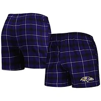 Men's Concepts Sport Purple/Black Baltimore Ravens Ledger Flannel Boxers