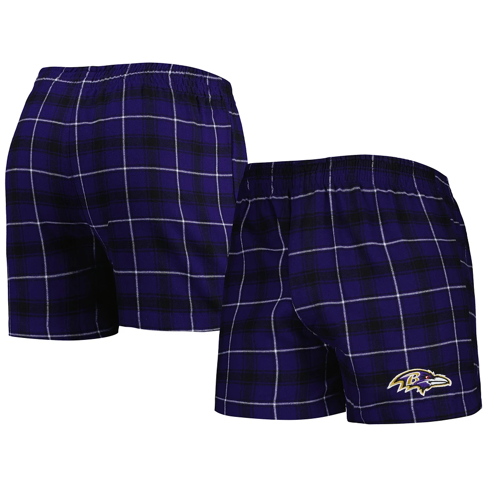 Men's Concepts Sport Purple/Black Baltimore Ravens Ledger Flannel Boxers