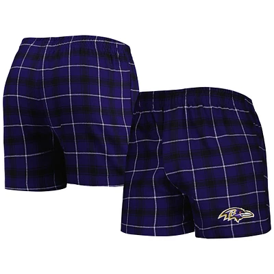Men's Concepts Sport Purple/Black Baltimore Ravens Ledger Flannel Boxers