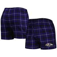 Men's Concepts Sport Purple/Black Baltimore Ravens Ledger Flannel Boxers