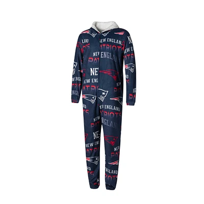 Men's Concepts Sport Navy New England Patriots Windfall Microfleece Union Suit Pajamas