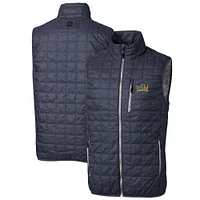 Men's Cutter & Buck Heathered Navy Drexel Dragons Big Tall Rainier PrimaLoft Eco Full-Zip Puffer Vest