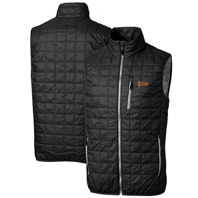 Men's Cutter & Buck Black Arizona State Sun Devils Big Tall Rainier PrimaLoft Eco Full-Zip Puffer Vest