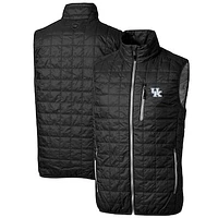 Men's Cutter & Buck Black Kentucky Wildcats Big Tall Rainier PrimaLoft Eco Full-Zip Puffer Vest