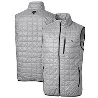 Men's Cutter & Buck Gray Santa Clara Broncos Big Tall Rainier PrimaLoft Eco Full-Zip Puffer Vest