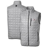 Men's Cutter & Buck Gray Santa Clara Broncos Big Tall Rainier PrimaLoft Eco Full-Zip Puffer Vest
