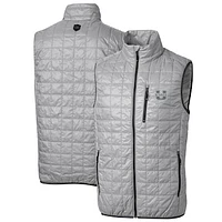 Men's Cutter & Buck Gray Utah State Aggies Big Tall Rainier PrimaLoft Eco Full-Zip Puffer Vest