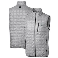 Men's Cutter & Buck Gray Utah State Aggies Big Tall Rainier PrimaLoft Eco Full-Zip Puffer Vest