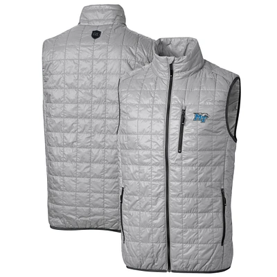Men's Cutter & Buck Gray MTSU Blue Raiders Big Tall Rainier PrimaLoft Eco Full-Zip Puffer Vest