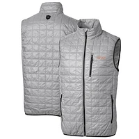 Men's Cutter & Buck Gray Pacific Tigers Big Tall Rainier PrimaLoft Eco Full-Zip Puffer Vest
