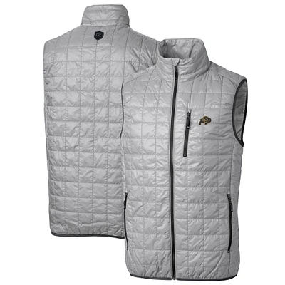 Men's Cutter & Buck Gray Colorado Buffaloes Big Tall Rainier PrimaLoft Eco Full-Zip Puffer Vest