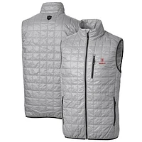 Men's Cutter & Buck Gray Bradley Braves Big Tall Rainier PrimaLoft Eco Full-Zip Puffer Vest