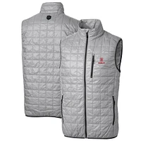Men's Cutter & Buck Gray Bradley Braves Big Tall Rainier PrimaLoft Eco Full-Zip Puffer Vest