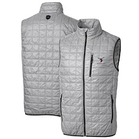Men's Cutter & Buck Gray Delaware State Hornets Big Tall Rainier PrimaLoft Eco Full-Zip Puffer Vest