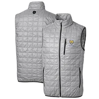 Men's Cutter & Buck Gray Fort Valley State Wildcats Big Tall Rainier PrimaLoft Eco Full-Zip Puffer Vest