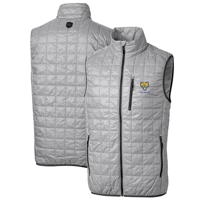 Men's Cutter & Buck Gray Fort Valley State Wildcats Big Tall Rainier PrimaLoft Eco Full-Zip Puffer Vest