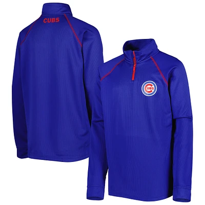 Youth Stitches Royal Chicago Cubs Team Raglan Quarter-Zip Jacket