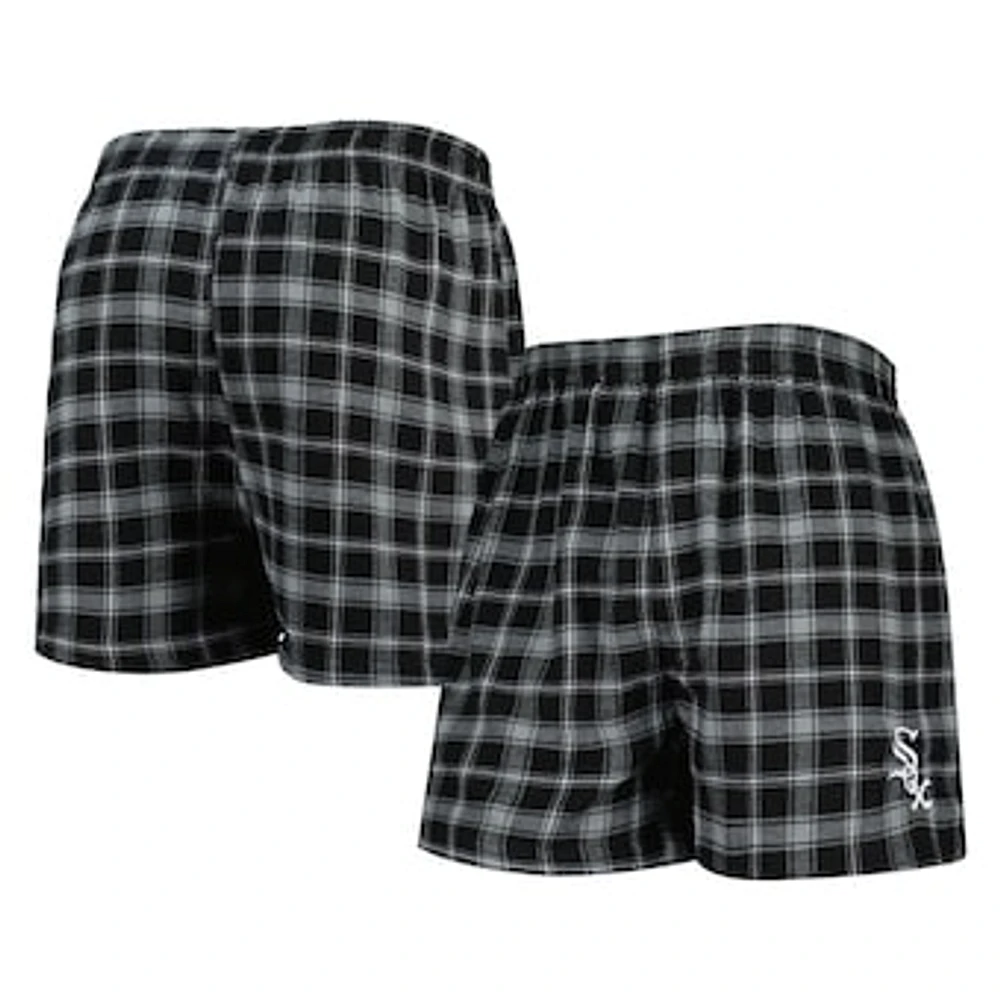 Men's Concepts Sport Black/Gray Chicago White Sox Ledger Flannel Boxers