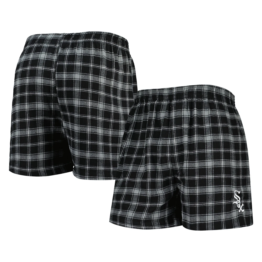 Men's Concepts Sport Black/Gray Chicago White Sox Ledger Flannel Boxers