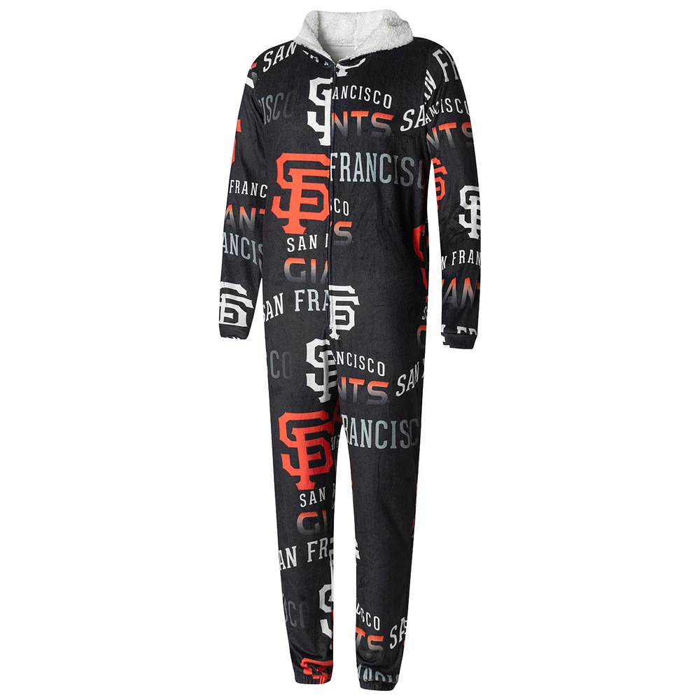 Men's Concepts Sport Black San Francisco Giants Windfall Microfleece Union Suit