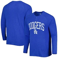 Men's Concepts Sport Royal Los Angeles Dodgers Inertia Raglan Long Sleeve Henley T-Shirt