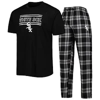 Men's Concepts Sport Black/Gray Chicago White Sox Badge T-Shirt & Pants Sleep Set