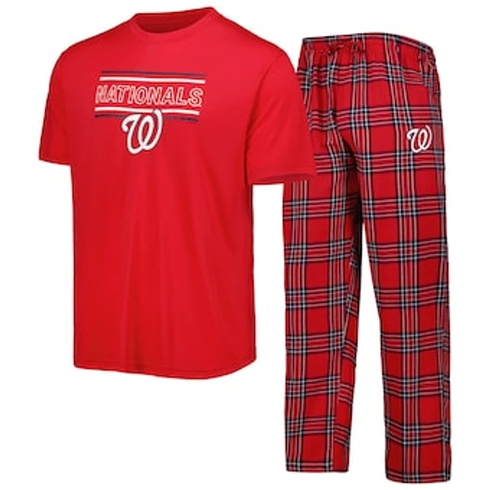 Men's Concepts Sport Red/Navy Washington Nationals Badge T-Shirt & Pants Sleep Set