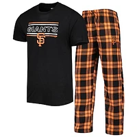 Men's Concepts Sport Black/Orange San Francisco Giants Badge T-Shirt & Pants Sleep Set