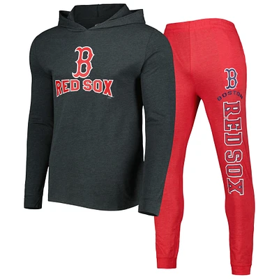 Men's Concepts Sport Heather Red/Heather Charcoal Boston Red Sox Meter Pullover Hoodie & Joggers Set