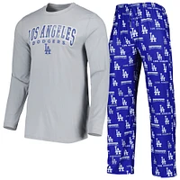 Men's Concepts Sport Royal/Gray Los Angeles Dodgers Breakthrough Long Sleeve Top & Pants Sleep Set