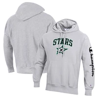 Men's Champion Heather Gray Dallas Stars Reverse Weave Pullover Hoodie