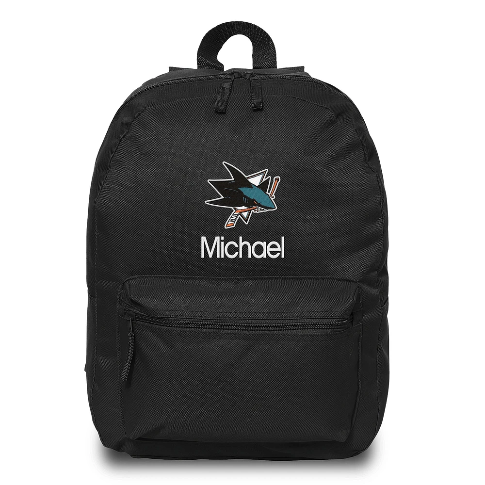 Black San Jose Sharks Personalized Backpack