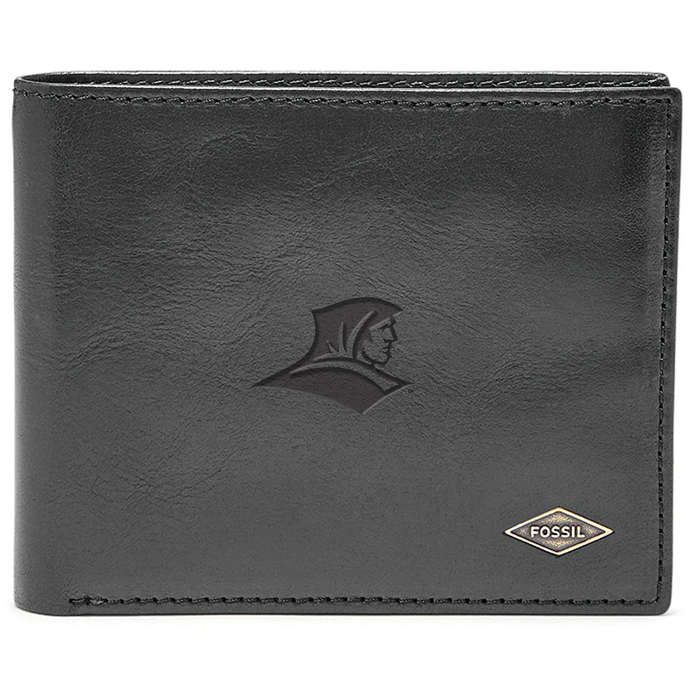 Men's Fossil Black Providence Friars Leather Ryan RFID Flip ID Bifold Wallet